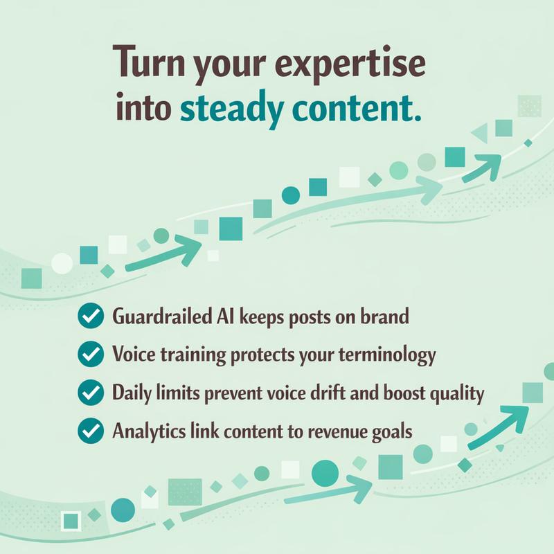Turn your expertise into steady content